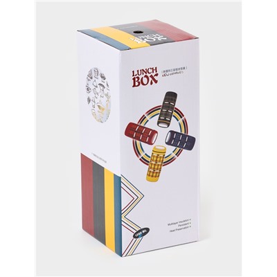 Ланч бокс TAKE IT EASY «Клеточка», 1.35 л, 3 уровня, сохраняет тепло 3 ч, нержавеющая сталь, синий