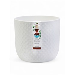 Кашпо для цветов «Клевер», 4.5 л, d=20 см, h=18 см, пластик, белый