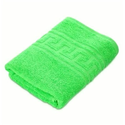 Махровое полотенце "Греческий бордюр"-салатовый 50*90 см. хлопок 100%