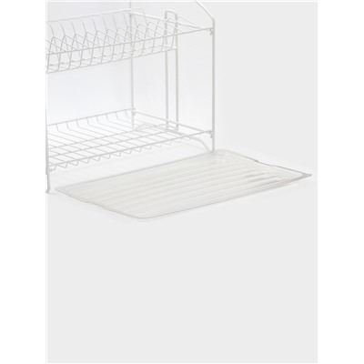 Сушилка для посуды универсальная, разборная, с поддоном, 39.5×24×29.5 см, белая