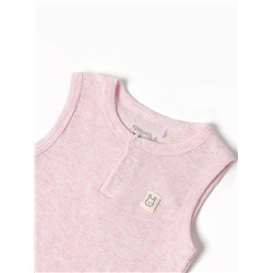 Боди без рукавов Крошка Я Melange, рост 68-74, розовое