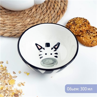 Миска керамическая «Зебра», 300 мл, d=12 см