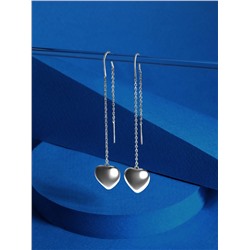 Серьги-продёвки из серебра родированные - Сердца 220-10-254р
