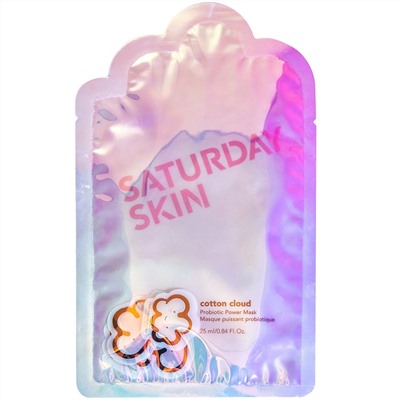 Saturday Skin, Cotton Cloud, маска с пробиотиками, 1 шт., 0,25 мл (0,84 жидк. унции)