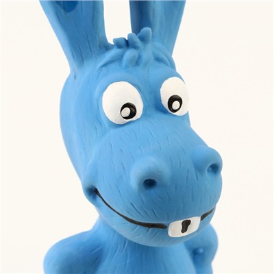 Игрушка пищащая для собак из латекса «Ослик», 17 см, голубая