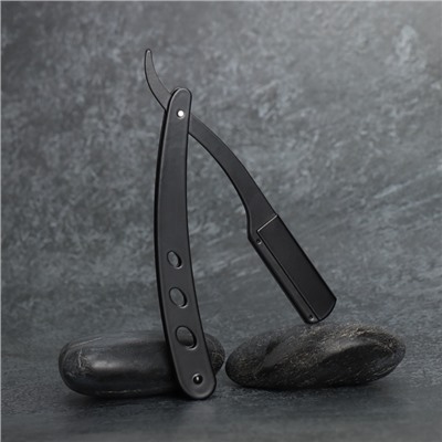 Опасная бритва, шаветт, без лезвия, 13.3×21×2.8 см, стальная, чёрная