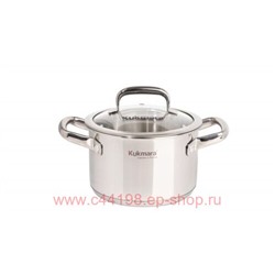 Кукмара Кастрюля LEON со стеклянной крышкой 1,8 л 16 см LN-CA1816G