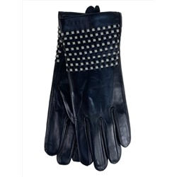 Элегантные женские  перчатки из натуральной кожи, цвет черный