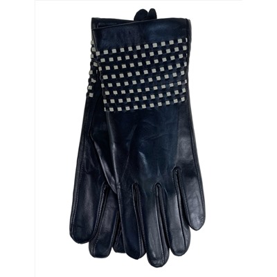 Элегантные женские  перчатки из натуральной кожи, цвет черный