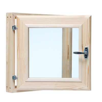 Деревянное окно для бани, 40×40 см, двойное стекло, «Добропаровъ»