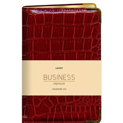 Ежедневник 2026 г. А5 352 стр. BUSINESS PREMIUM "Grand croco. Бордо" иск.кожа, поролон ЕКП52617601 Эксмо