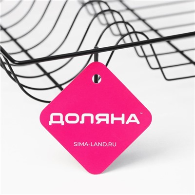 Сушилка для посуды Доляна, 47.5×32×9 см, чёрная