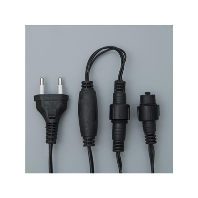 Гирлянда «Нить» 10 м, IP44, УМС, тёмная нить, 100 LED, свечение синее, 220 В