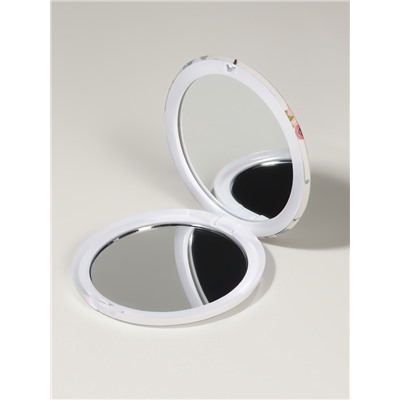 Зеркало складное «Единороги», d=7.3 см, с увеличением х2, белое