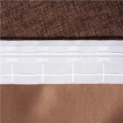 Штора блэкаут портьерная «Этель» Natural, 250×265 см, коричневая, рогожка 275 г/м²