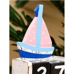 Календарь настольный «Парусник», 18×10.5×5.5 см, дерево, розовый