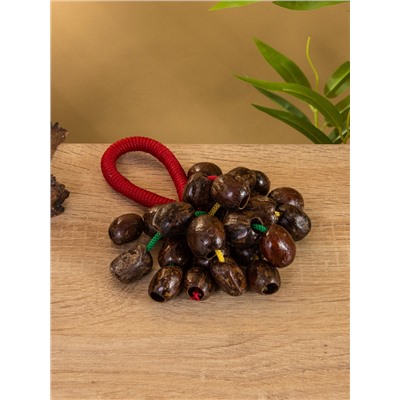 Сувенирный музыкальный инструмент «Погремушка», 16×10×3 см, орех кемири, МИКС