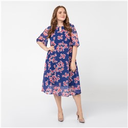 Платье, шифоновое, васильковый