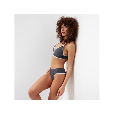 Комплект нижнего белья женский (топ, трусы) Collorista, тёмно-серый, размер 46-48