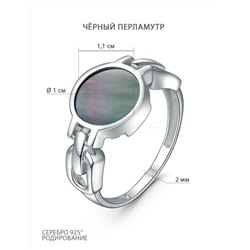 Серьги из серебра с чёрным перламутром родированные С-4322-Р-Пч