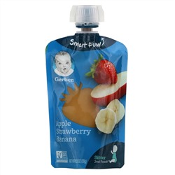 Gerber, Smart Flow, «Яблоко, клубника и банан», 99 г, 3,5 унции