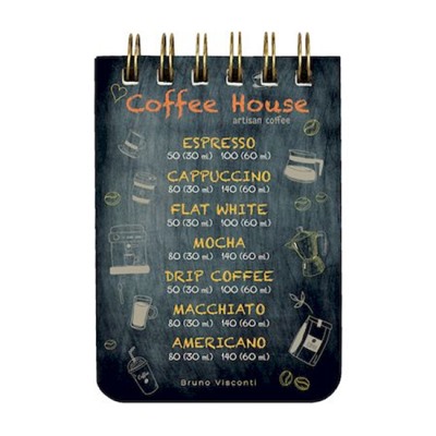 Блокнот на спирали А7 100л линия "CUTE JOURNAL COFFEЕ HOUSE" 3-100-009/04 Bruno Visconti
