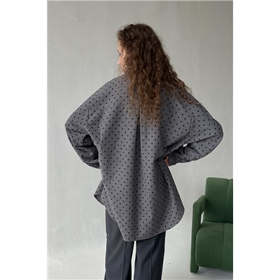 Рубашка женская  HUG077/12/Серый, черный