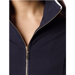 Джемпер из эластичного футера двухнитки с воротом на молнии