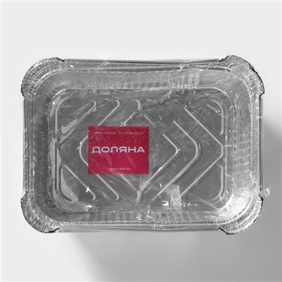 Формы для выпечки и запекания Доляна, набор 2 шт., 2 л, 25.7×19×6.5 см, фольга, серебристые