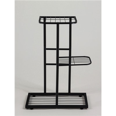 Подставка для цветов Greengo, 3 полки, 43×22×57 см, напольная, металл, чёрная