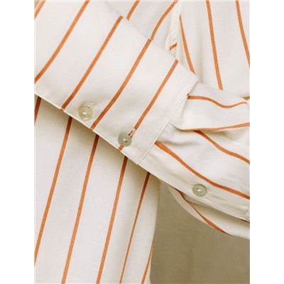 Блузка свободного силуэта в тонкую полоску из эластичного хлопка