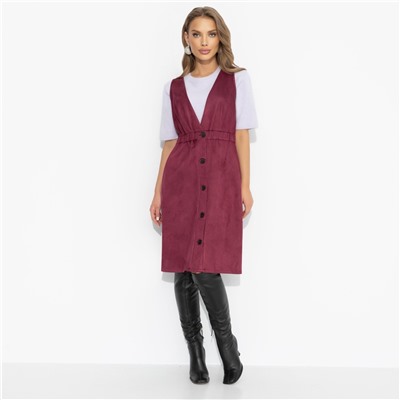 Сарафан из мягкой экозамши, Магическая сила (бордо)