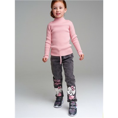 Брюки текстильные джинсовые утепленные флисом для девочек