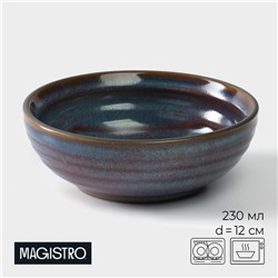 Миска Magistro Garland, 230 мл, d=12 см, фарфор, синяя, коричневая