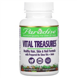 Paradise Herbs, Vital Treasures, для волос, кожи и ногтей, 60 вегетарианских капсул