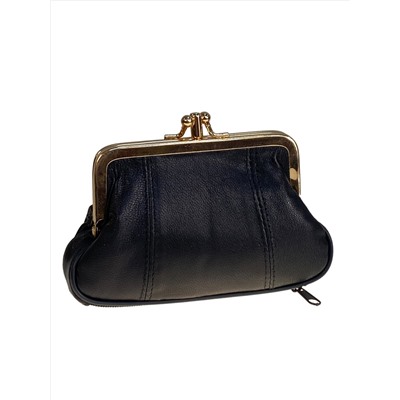 Женский кошелёк  из натуральной кожи, цвет черный