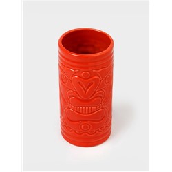 Стакан для коктейлей «Тики остров», 400 мл, d=7 см, h=14.5 см, керамика, красный