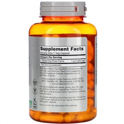 Now Foods, L-глутамин, двойной концентрации, 1000 мг, 120 растительных капсул