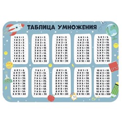 Настольное покрытие для труда 33х23 см НПД-11 "ТАБЛИЦА УМНОЖЕНИЯ" ламинированный картон Пчелка
