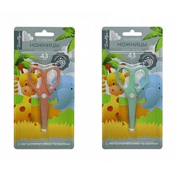 Ножницы детские 100 мм Н43 ассорти Глобус