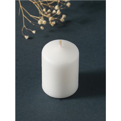 Набор: свеча - цилиндр 4×6 см, 70 г, 4 шт., белый