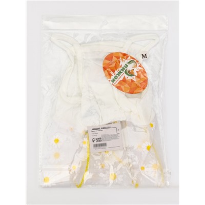 Сарафан для животных «Ромашка», размер L, ДС 35, ОГ 45 см, белый