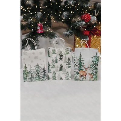 Набор крафт-пакетов подарочных новогодних 3 шт НАТАЛИ, 1218138