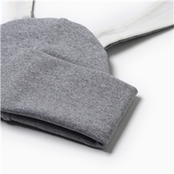 Шапка детская Bunny, серая, размер 50-54