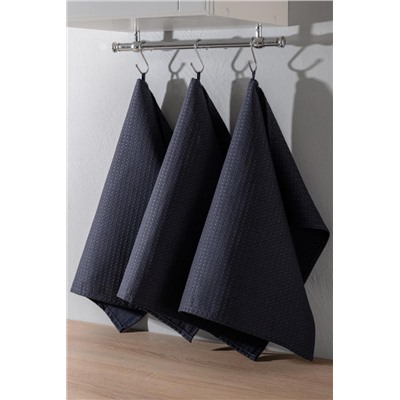 Набор вафельных полотенец в подарочном коробе (Графит)