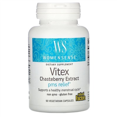 Natural Factors, Womensense, экстракт витекса священного, 90 вегетарианских капсул