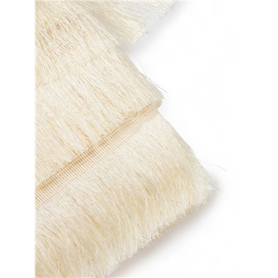 Тесьма декоративная «Бахрома» одинарная, 6.5 см, 20 м±0.5, молочная