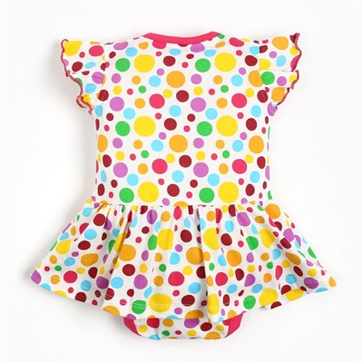 Боди для девочки, цвет белый/шарики, рост 74