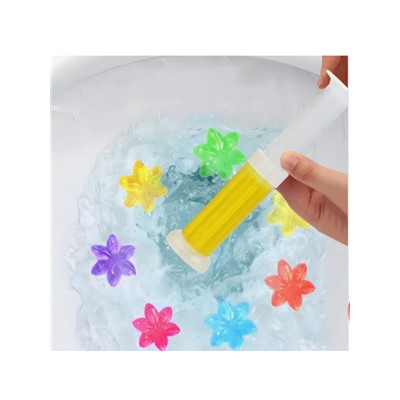 Гель освежитель-очиститель для унитаза в форме шприца, роза