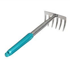 Грабли прямые, 6 зубцов, длина 31 см, прорезиненная ручка